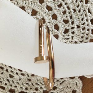 Rose Gold colored Bent Nail Hinge Bracelet